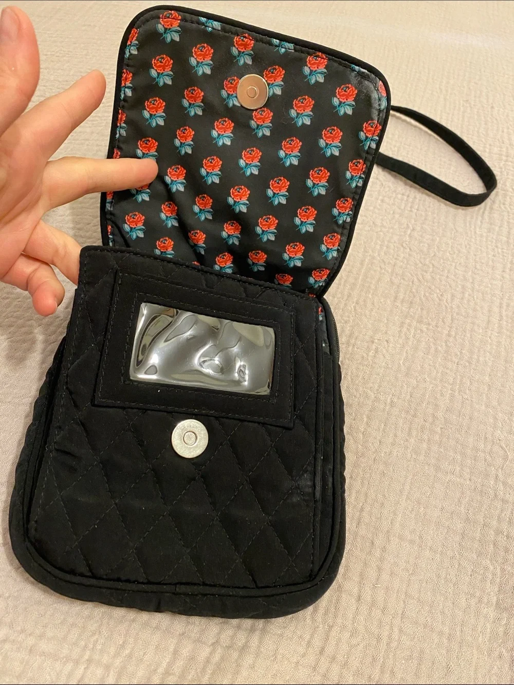 Vera Bradley Black Quilted Small Crossbody Bag